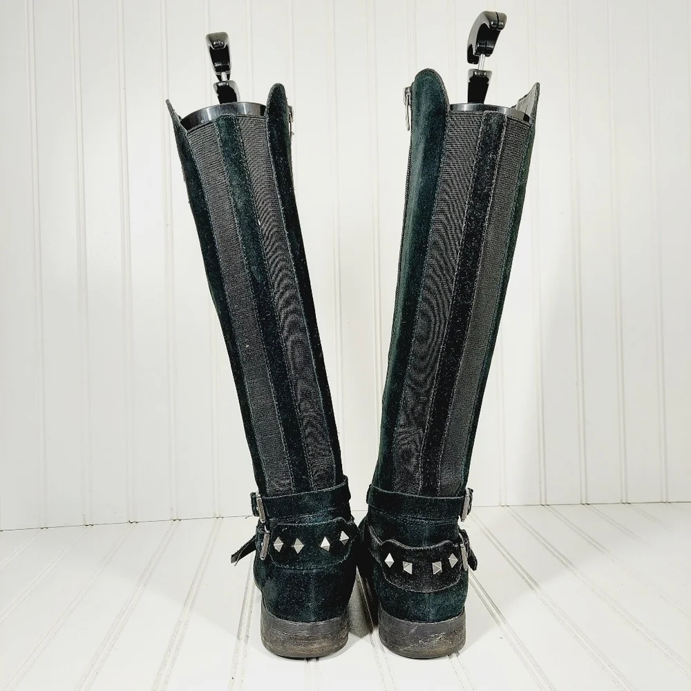 Marc Fisher Arbor Black Suede Leather Knee High Boots B637